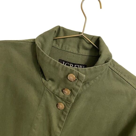 J Crew Funnelneck Field Jacket in Heavyweight Twill Utility Green MED NWT - Picture 5 of 10